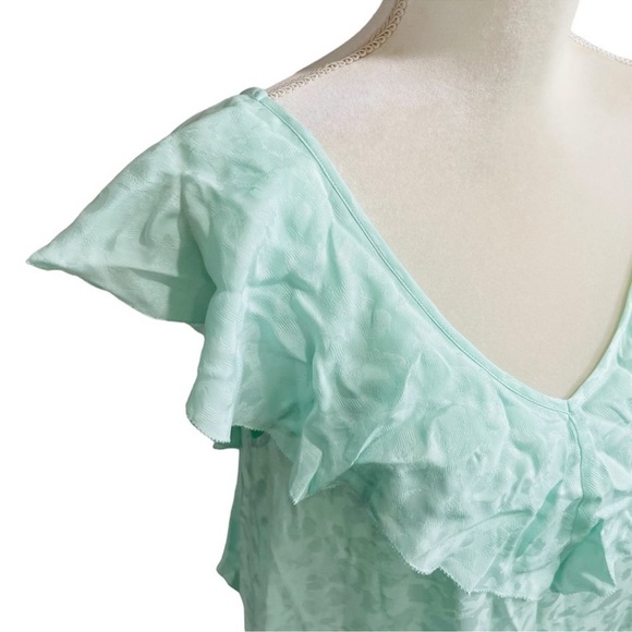 Zadig & Voltaire Medium Reen Ruffle Neck Silk Maxi Dress Mint Green $578 NWT - Picture 12 of 16